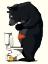Picture of BLACK BEAR USING THE TOILET