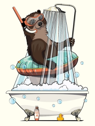 Picture of SPECTACLED BEAR IN THE SHOWER