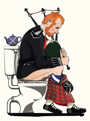 Picture of SCOTISH BAGPIPES ON THE TOILET
