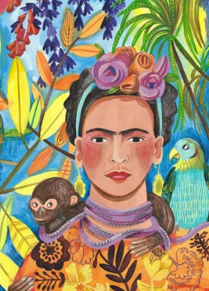 Picture of FRIDA AND HER PARROTS