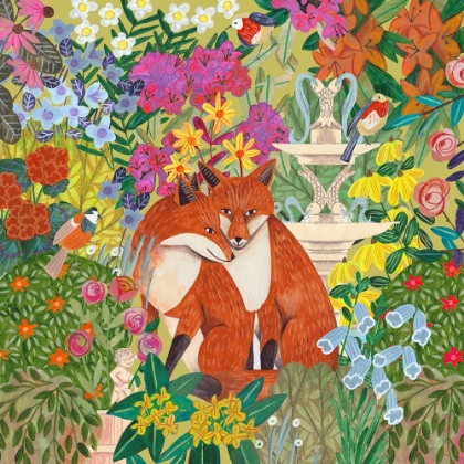 Picture of FOXES IN THE GARDEN
