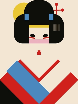 Picture of GEISHA GIRL GEOMETRIC ILLUSTRATION