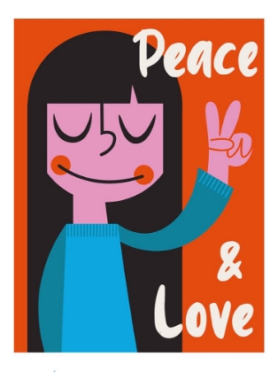 Picture of PEACE A LOVE MID CENTURY ILLUSTRATION