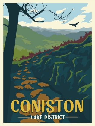 Picture of CONISTON LAKE DISTRICT TRAVEL PRINT