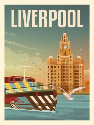 Picture of LIVERPOOL LIVER BUILDING TRAVEL PRINT