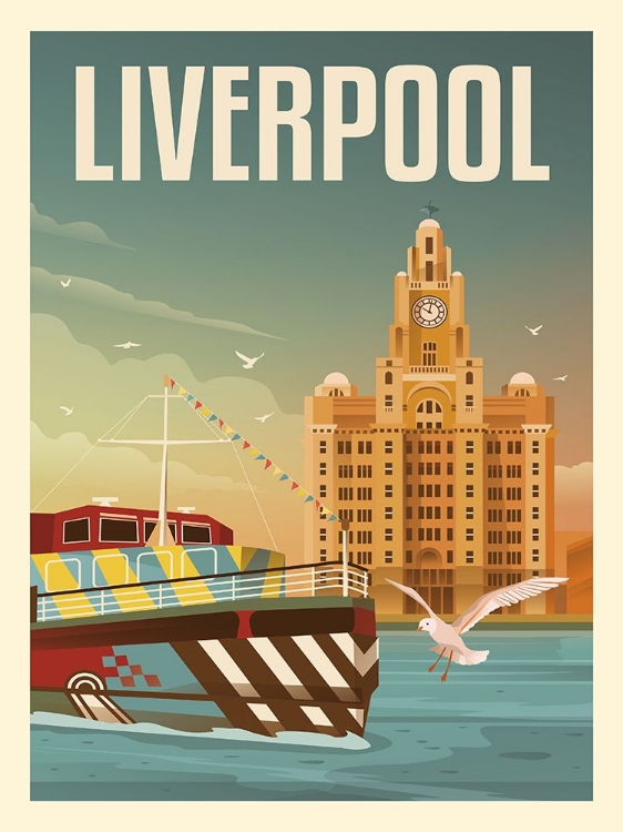 Picture of LIVERPOOL LIVER BUILDING TRAVEL PRINT