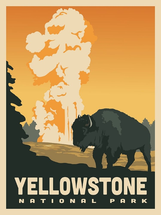 Picture of YELLOWSTONE NATIONAL PARK TRAVEL PRINT