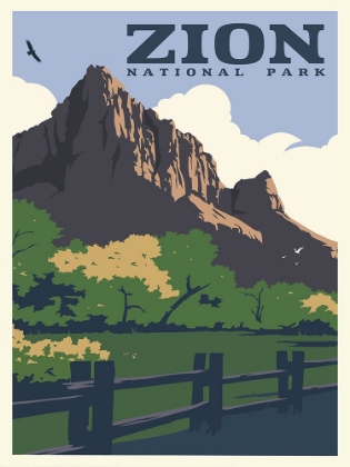 Picture of ZION NATIONAL PARK TRAVEL PRINT