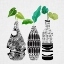 Picture of BW TRIBAL VASES SQ