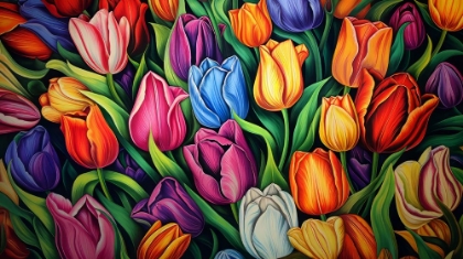 Picture of COLOURFUL BRIGHT TULIPS 1