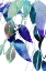 Picture of BOTANICAL LEAF PRINT ART IN NAVY BLUE 3