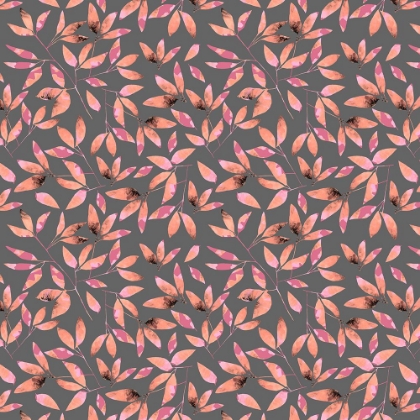 Picture of FLORAL BRANCHES ABSTRACT PINK ON GRAY