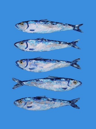 Picture of SARDINES ON BLUE