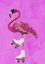 Picture of PINK FLAMINGO ROLLER SKATING