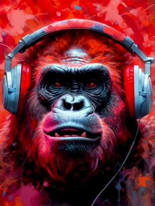 Picture of GORILLA WITH HEADPHONES ANIMAL