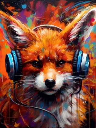 Picture of FOX WITH HEADPHONES ANIMAL