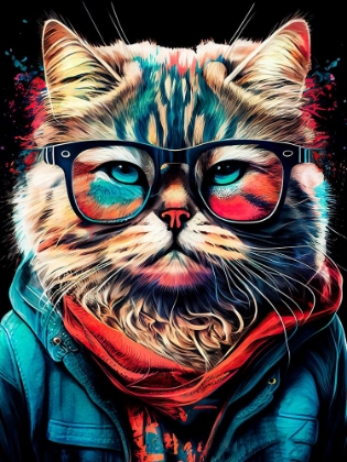 Picture of HIPSTER CAT ANIMAL ART