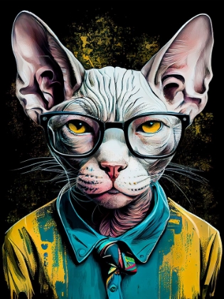 Picture of HIPSTER CAT ANIMAL ART