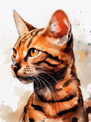 Picture of CAT WATERCOLOR PAINTING ANIMAL