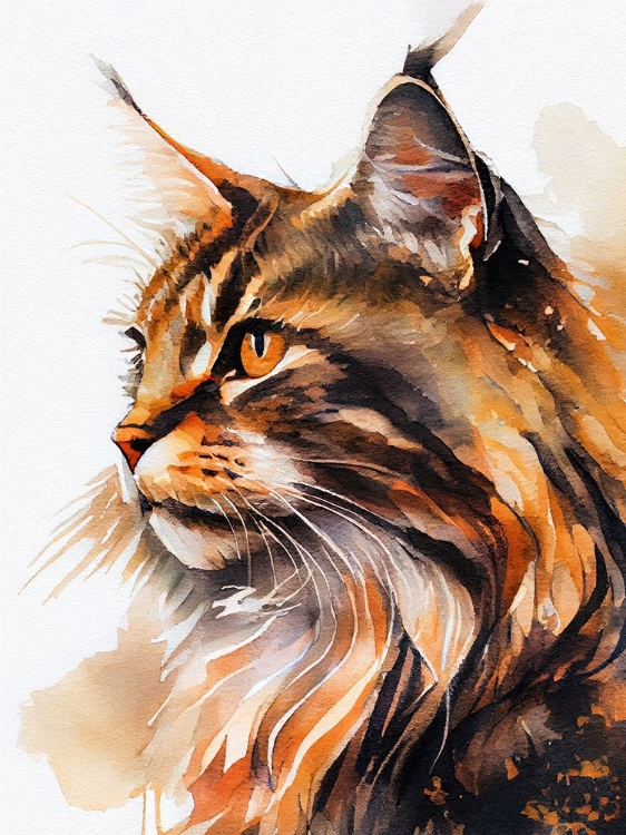 Picture of CAT WATERCOLOR PAINTING ANIMAL