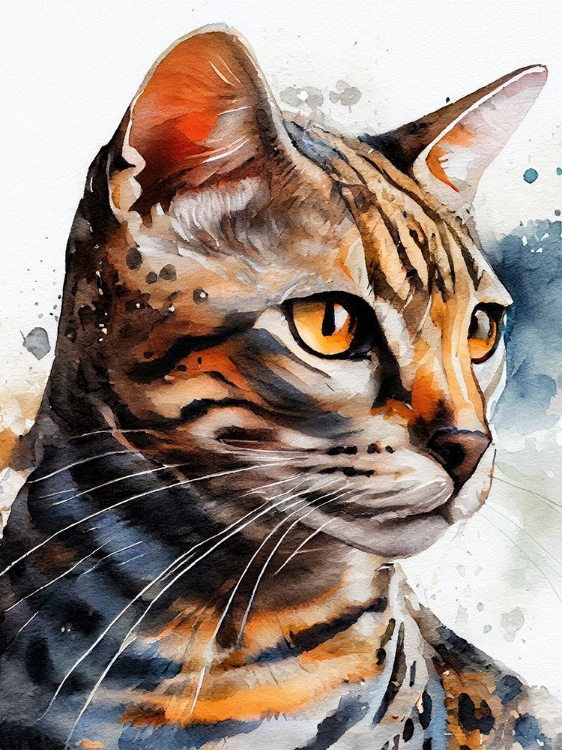 Picture of CAT WATERCOLOR PAINTING ANIMAL