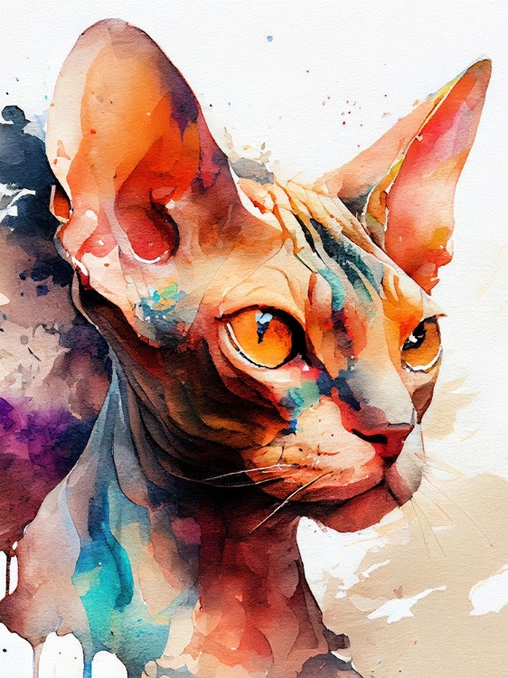 Picture of CAT WATERCOLOR PAINTING ANIMAL