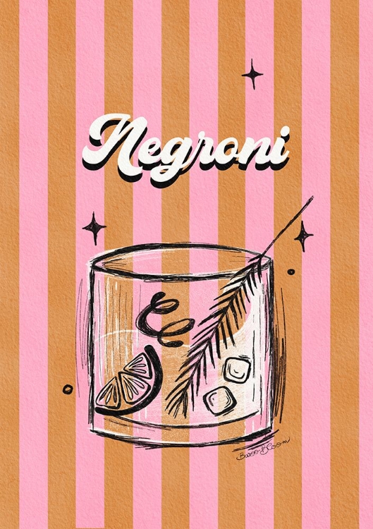 Picture of NEGRONI DRINK ON STRIPES