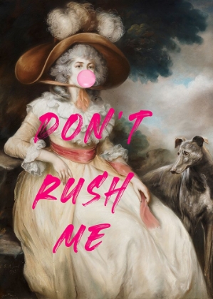 Picture of DONT RUCH ME  ALTERED BUBBLE GUM COLLAGE
