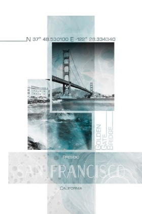 Picture of POSTER ART SAN FRANCISCO PRESIDIO | TURQUOISE MARBLE