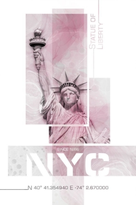 Picture of POSTER ART NYC STATUE OF LIBERTY | PINK MARBLE