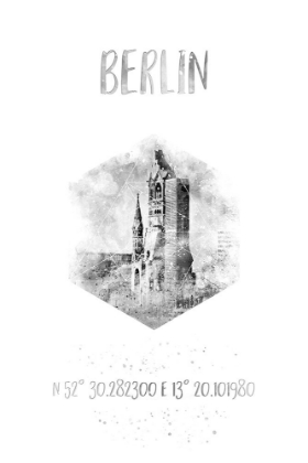 Picture of COORDINATES BERLIN | MONOCHROME WATERCOLOR