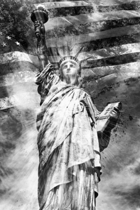 Picture of MODERN ART STATUE OF LIBERTY | MONOCHROME