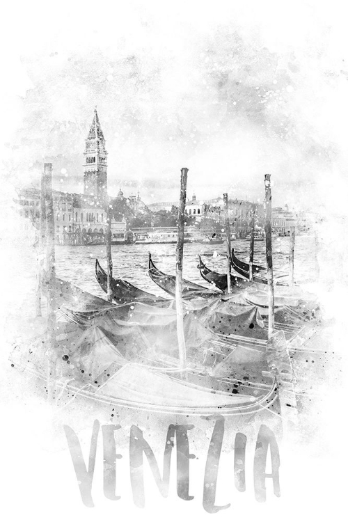 Picture of MONOCHROME ART VENICE CANAL GRANDE | WATERCOLOR