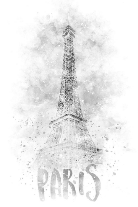 Picture of MONOCHROME ART PARIS EIFFEL TOWER | WATERCOLOR