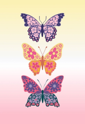 Picture of COLORFUL FLORAL BUTTERFLIES II