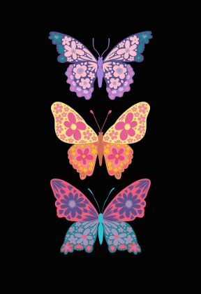 Picture of COLORFUL FLORAL BUTTERFLIES III