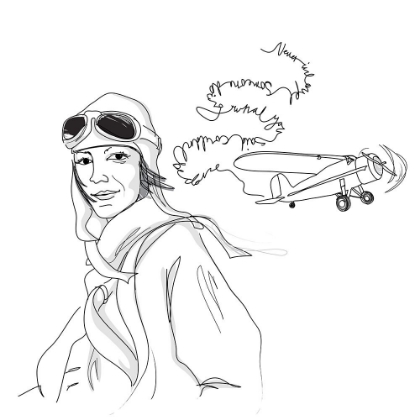 Picture of AMELIA EARHART BLACK AND WHITE