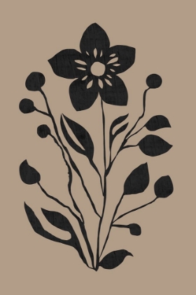 Picture of BLACK FLOWER MODERN BOTANICAL SILHOUETTE