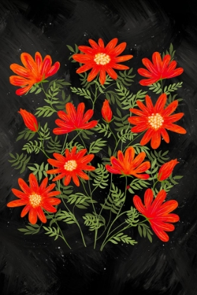 Picture of LADYBUG FLOWERS RED