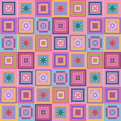 Picture of COLORFUL DIGITAL GRANDMA SQUARES I