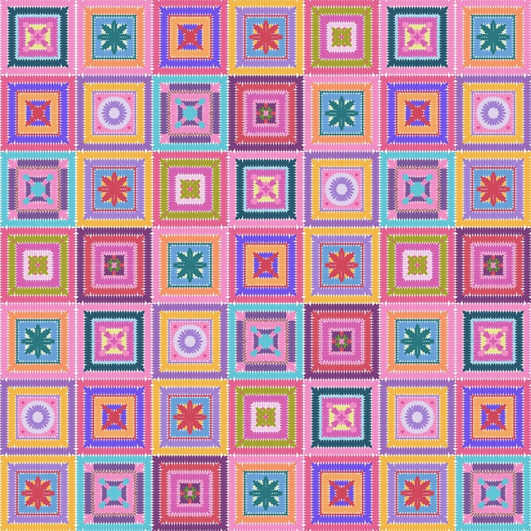 Picture of COLORFUL DIGITAL GRANDMA SQUARES I
