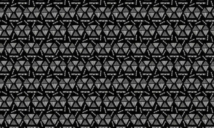Picture of TRIBAL ETHNIC TRIANGLES SHAPES GRAY BLACK