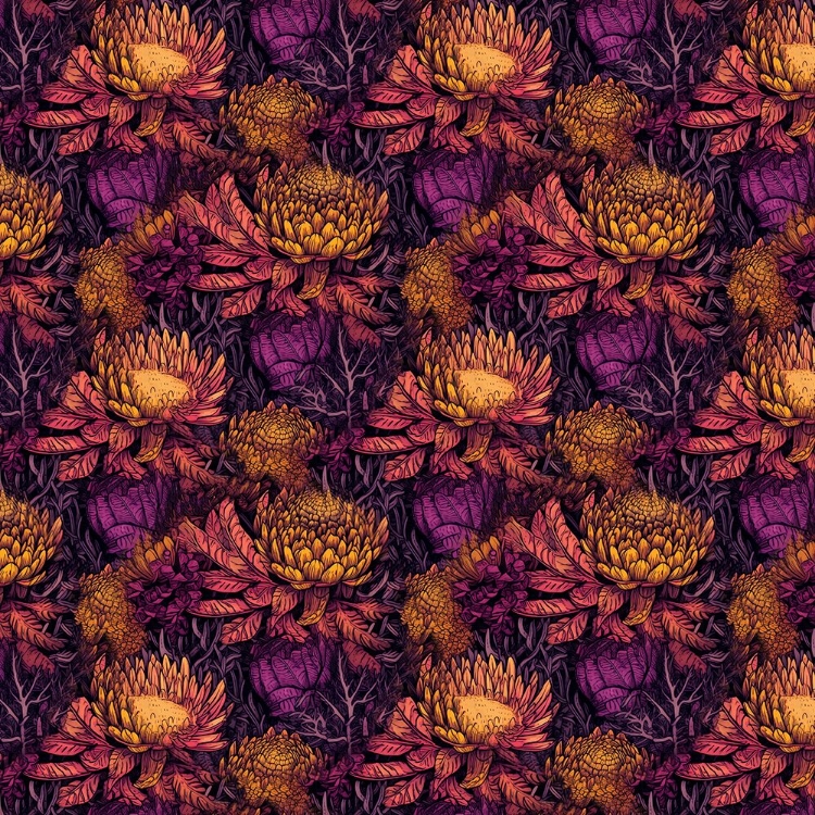 Picture of PATTERN 2 FLOWERS PURPLE