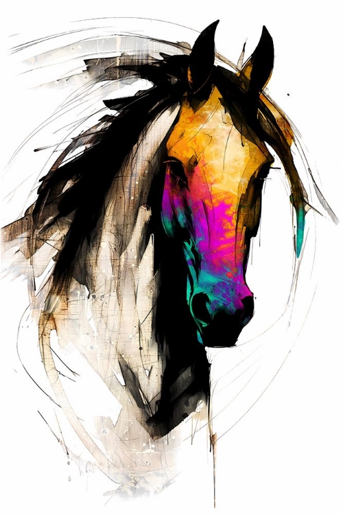 Picture of HORSE WILD TRIBAL ILLUSTRATION ART 01