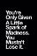 Picture of YOU ARE ONLY GIVEN A LITTLE SPARK OF MADNESS YOU MUST NOT LOSE IT 000000