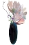 Picture of BLUSH PINK FLORAL IN BLUE GLASS VASE