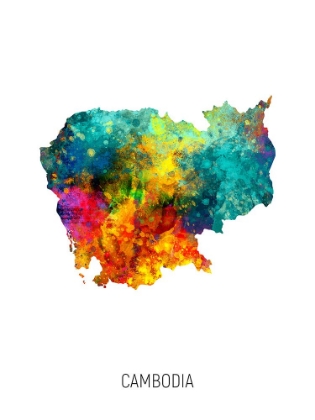 Picture of CAMBODIA WATERCOLOR MAP