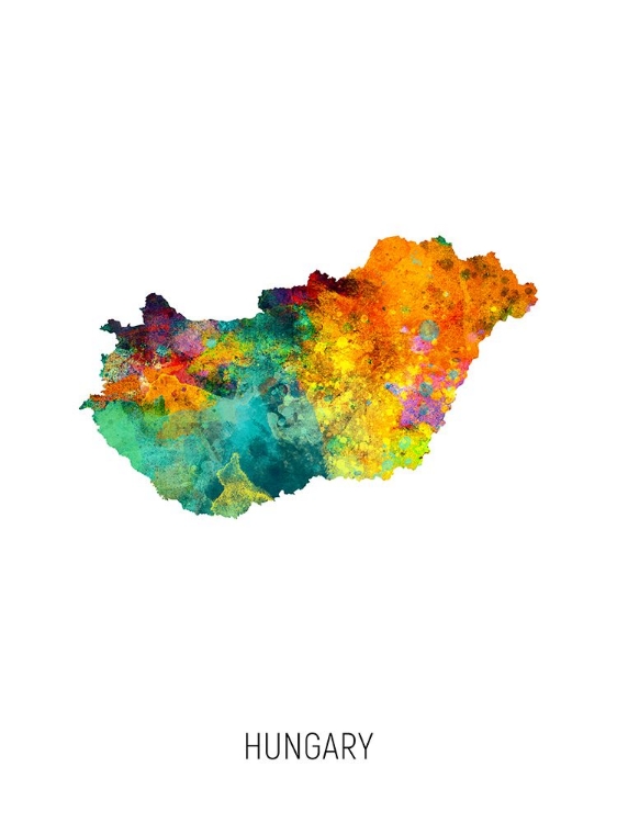 Picture of HUNGARY WATERCOLOR MAP