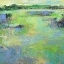 Picture of WETLAND WITH YELLOW SKY