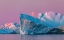 Picture of THE MIDNIGHT MOON IN ILULISSAT ICEFJORD